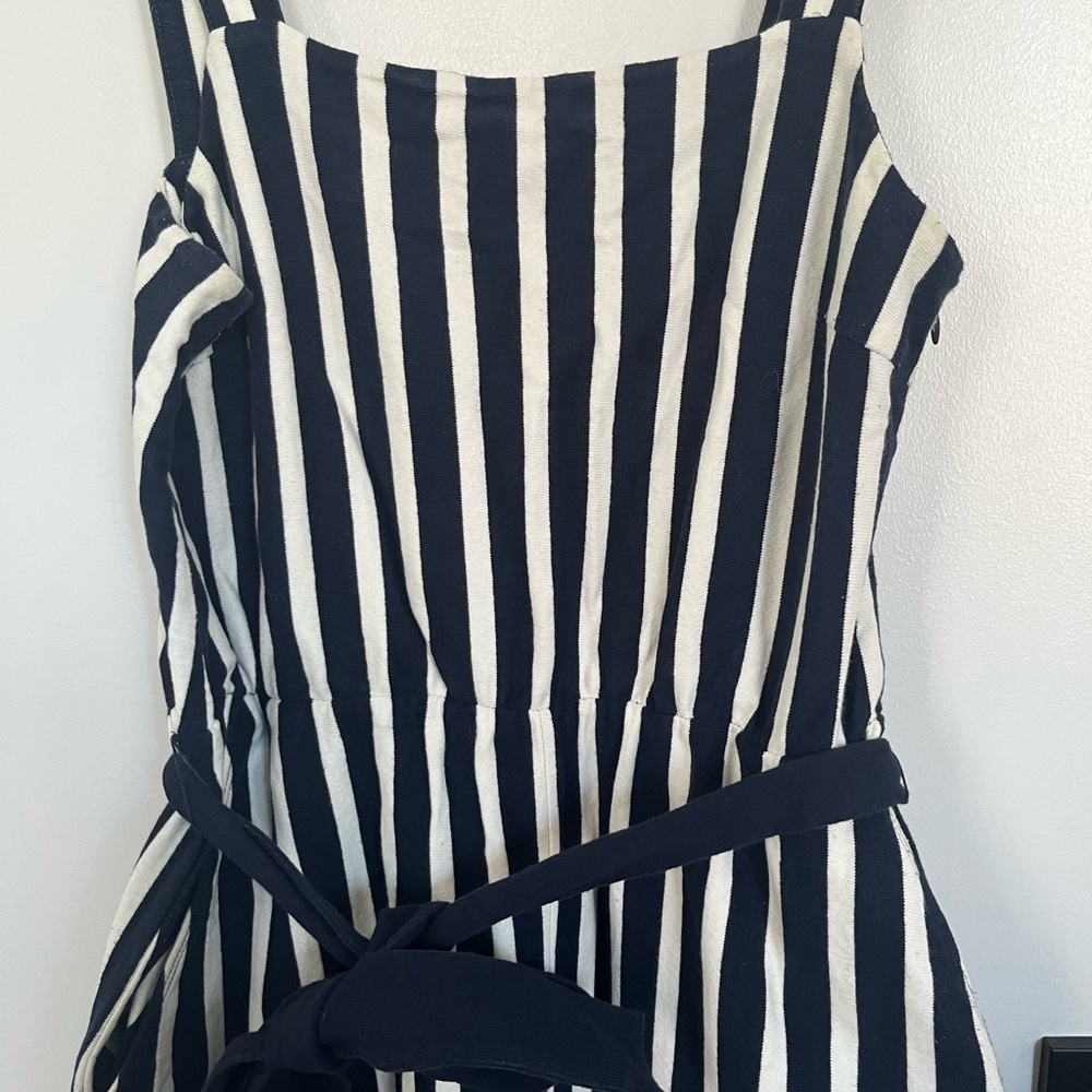 J. Crew Striped Navy and White Jumpsuit